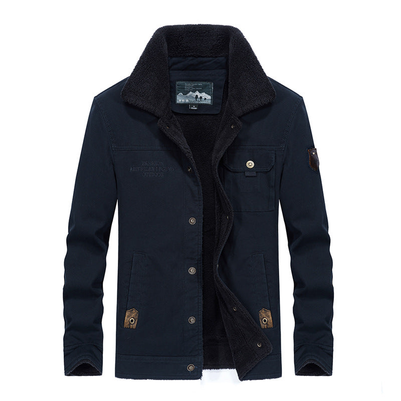 Herren wattierte Sherpa-Canvas Feldjacke mit Teddyfutter und Thermoisolierung Echoarchiv