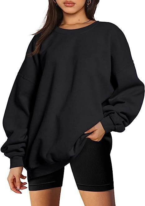 Damen nan extralanger Oversize-Sweatpullover mit Ballonärmeln, geripptem Saum und angerauter Innenseite Echo Archiv