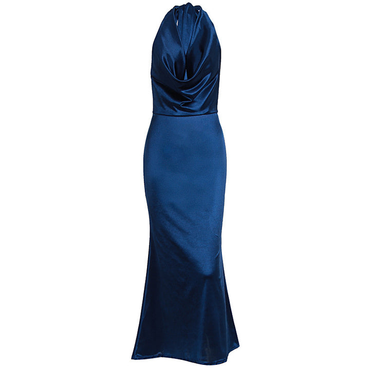Damen Elegantes Wickelkleid aus luxuriösem Satin mit tiefem V-Ausschnitt Echo Archiv
