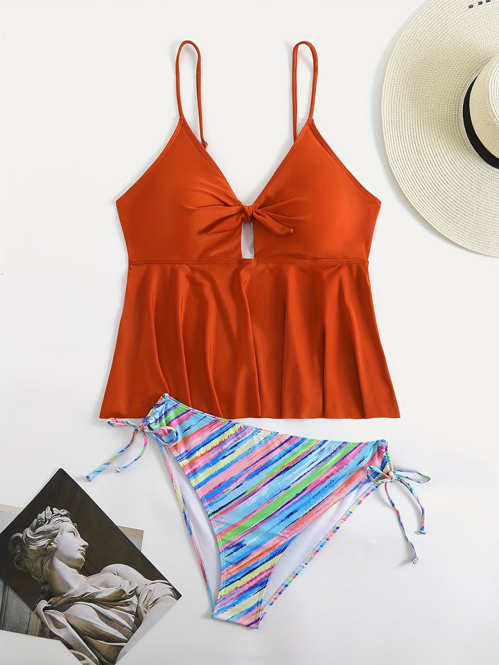 Damen Wickel-Bikini-Oberteil mit modischer Hose Echo Archiv