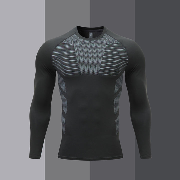 Herren Kompressions-Langarm-Sportshirt Echoarchiv