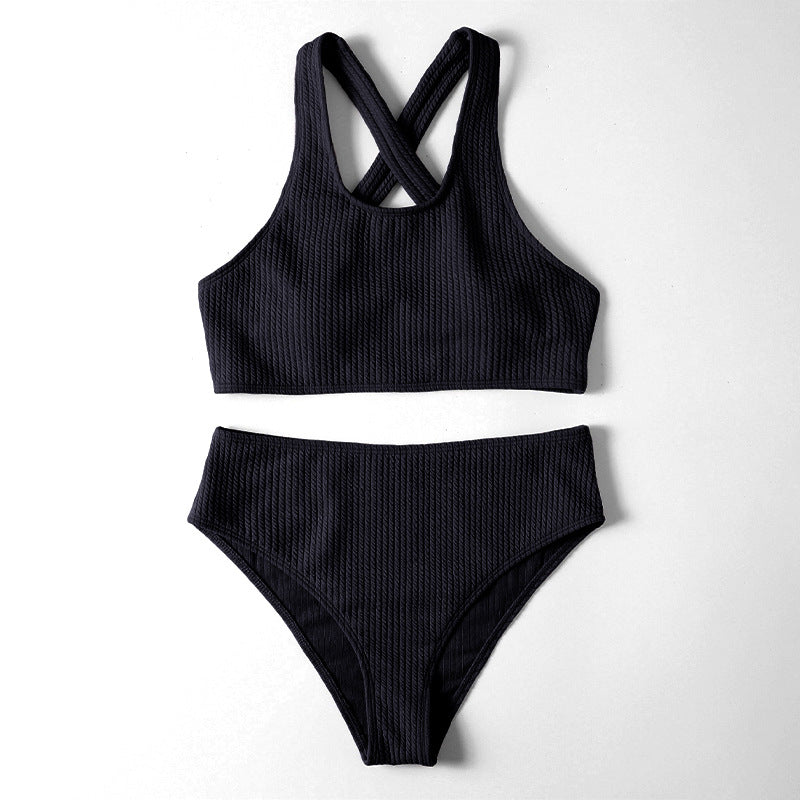 Damen Hochtaillierter Bikini mit geschickt überkreuzten Trägern Echo Archiv