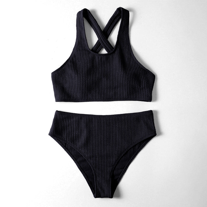 Damen Hochtaillierter Bikini mit geschickt überkreuzten Trägern Echo Archiv