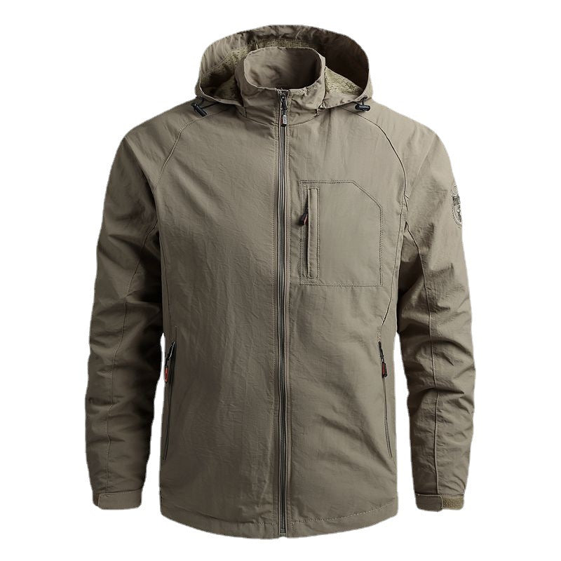 Herren Leichte Funktions-Kapuzenjacke im Fieldstil mit Brustfach – Taviero