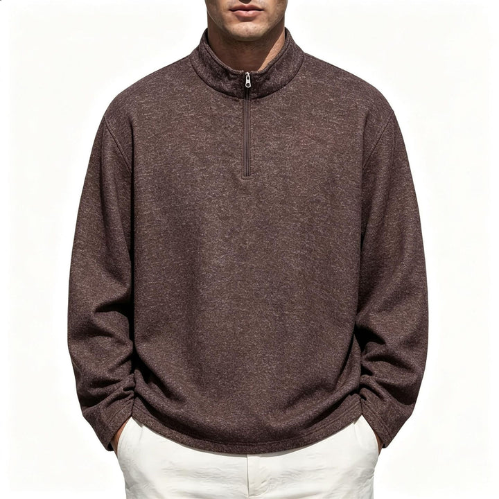 Herren Halbzip-Sweatshirt mit Stehkragen und melierter Struktur Echo Archiv