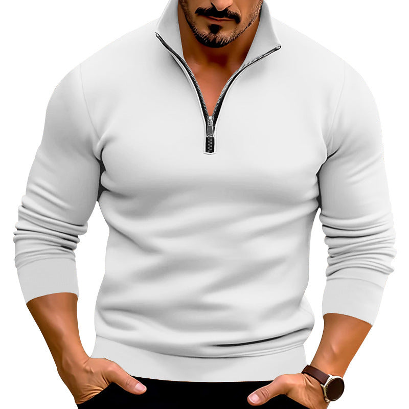 Herren Pullover mit halbem Reißverschluss und modernen Akzenten Echoarchiv