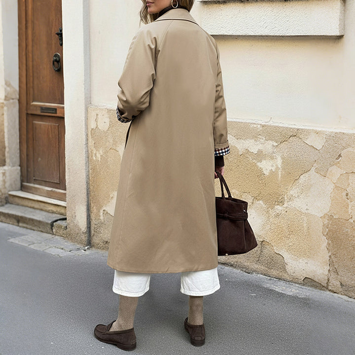 Damen Klassischer Trenchcoat mit kariertem Innenfutter Echo Archiv