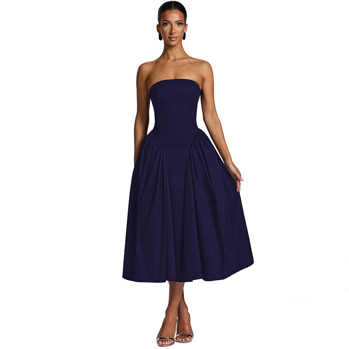 Damen Maxikleid mit schulterfreiem Design und fließendem Schnitt Echo Archiv
