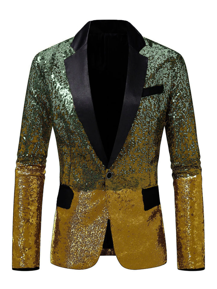 Herren eleganter Pailletten-Anzugblazer mit luxuriösen Akzenten Echoarchiv