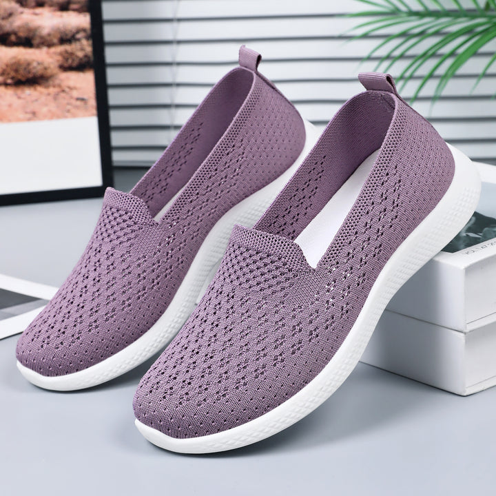 Damen nan nahtloser Strick-Slipper mit perforierter Luftnetzstruktur, ergonomischem Memory-Fußbett und leichter EVA-Dämpfung Echo Archiv