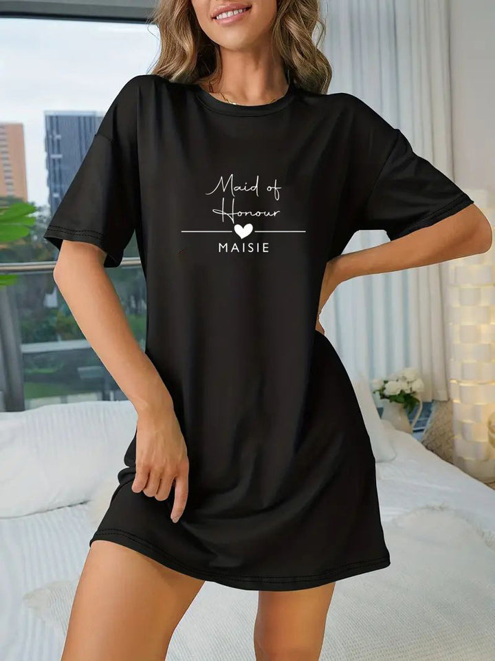 Damen T-Shirt-Kleid mit künstlerischem Blumenmotiv und figurbetontem Schnitt Echo Archiv