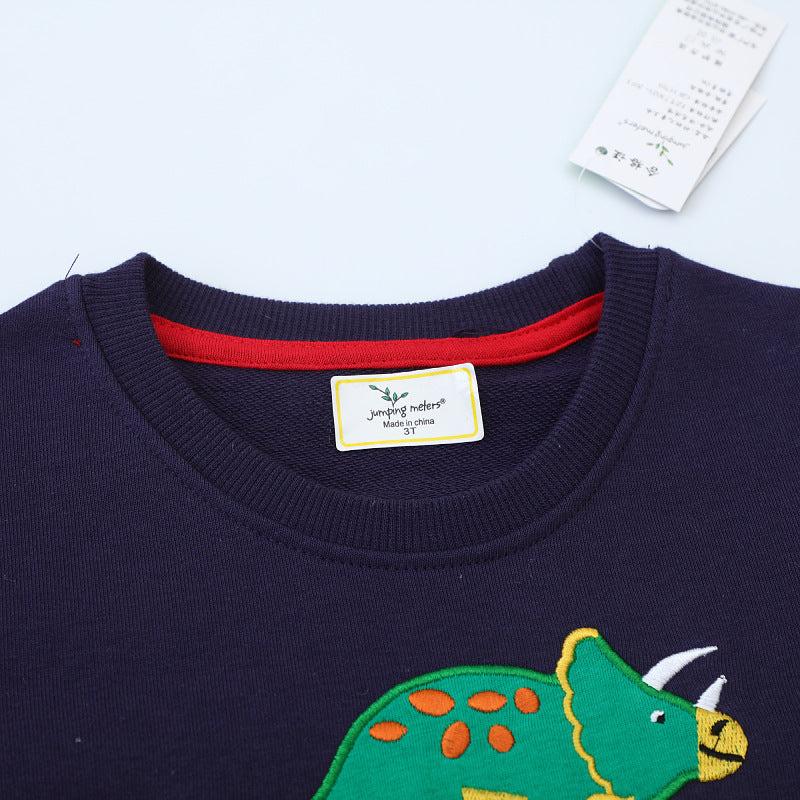 Jungen Sweatshirt mit buntem Dinosaurier-Applikationen Echo Archiv