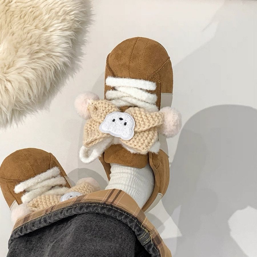 Damen Trendige Sneakers mit verspielten Knüpfdetails und kuscheligem Innenfutter Echo Archiv
