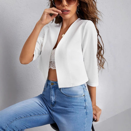 Damen Cropped Blazer mit Eleganter Silhouette und Lockerer Passform Echoarchiv