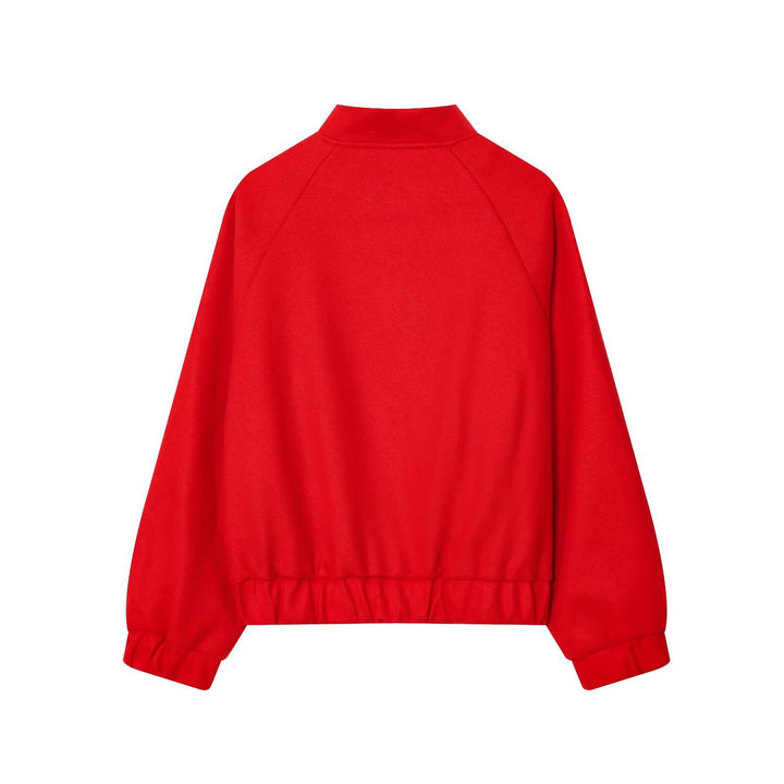 Damen Oversized Wollmix-Bomberjacke mit Raglanärmeln und Kordelzugsaum Echo Archiv
