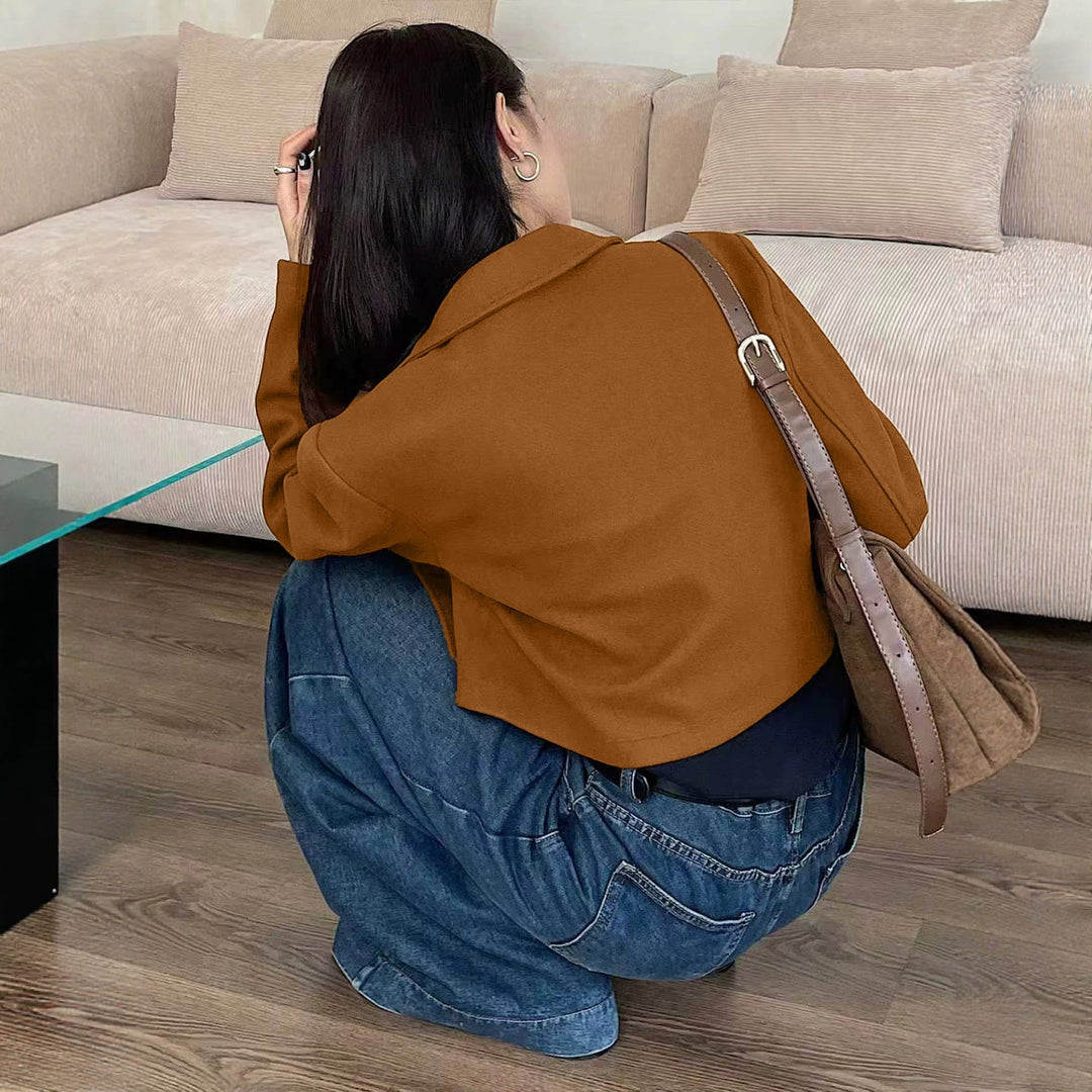 Damen Kurz geschnittene Suede Jacke Echo Archiv
