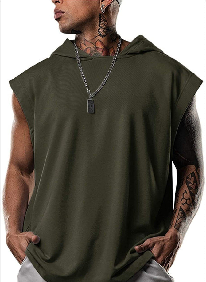 Herren ärmelloses Kapuzenshirt aus hochwertigem Baumwollmix mit modischem Schnitt Echoarchiv