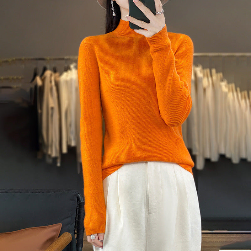 Damen Premium-Feinstrick-Mockneckpullover mit extra langen Ärmelabschlüssen und feiner Rippenstruktur Echoarchiv