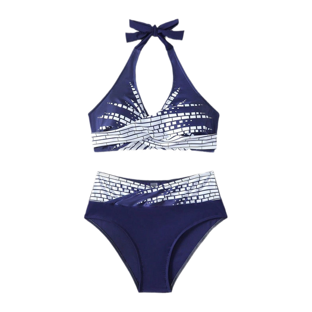 Damen Triangel-Bikini mit modischem Schnitt und graphischem Design Echo Archiv