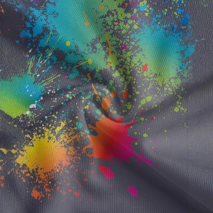 Herren Poloshirt mit kreativem Farbklecks-Druck und modernem Schnitt Echoarchiv