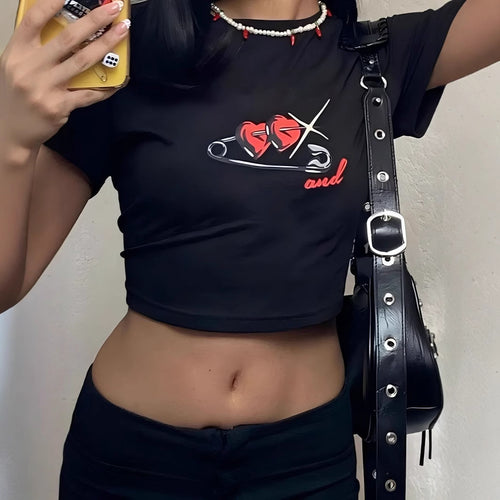 Damen Crop Top mit 90er Jahre Aufdruck Echo Archiv