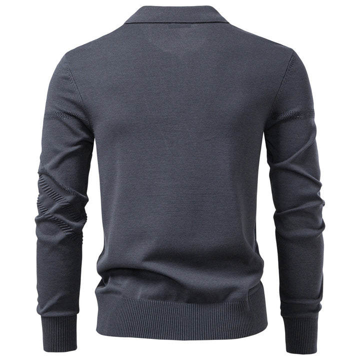 Herren Langarm Poloshirt mit modernem Strukturdesign Echoarchiv