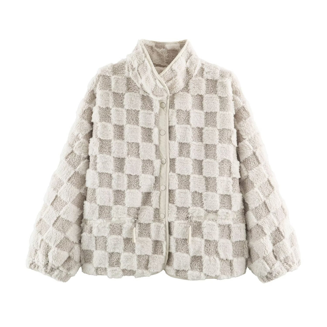 Damen Leichte wattierte Windjacke mit Stehkragen und Polka‑Dot‑Print Echo Archiv