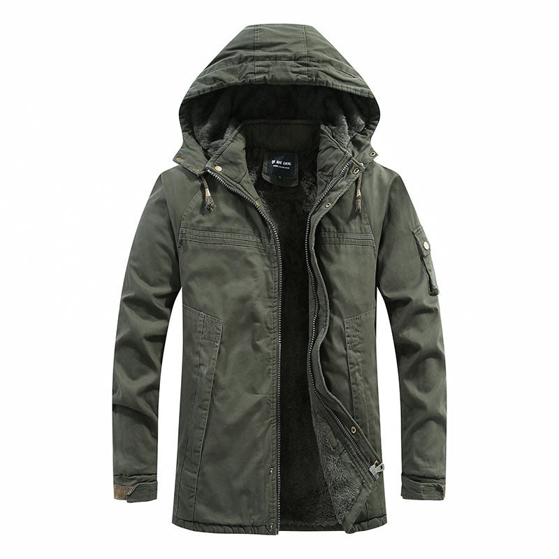 Herren Outdoor-Parka mit durchgehendem Sherpa-Innenfutter, Kapuze und Utility-Ärmeltasche Echo Archiv