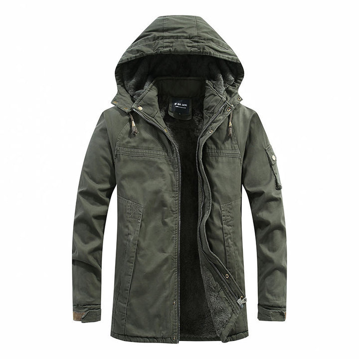 Herren Outdoor-Parka mit durchgehendem Sherpa-Innenfutter, Kapuze und Utility-Ärmeltasche Echo Archiv