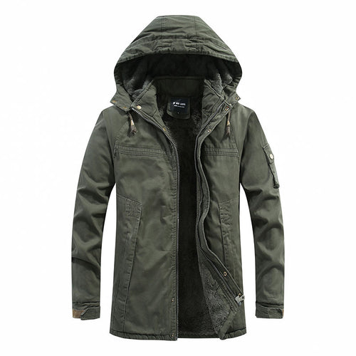 Herren Outdoor-Parka mit durchgehendem Sherpa-Innenfutter, Kapuze und Utility-Ärmeltasche Echo Archiv