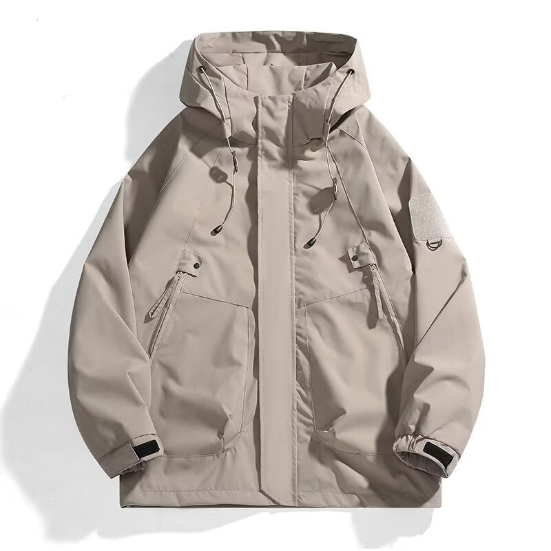 Herren Urbaner Utility-Softshellparka mit Kordelzug, Velcro-Ärmeln und verdeckten Reißverschlüssen Echo Archiv