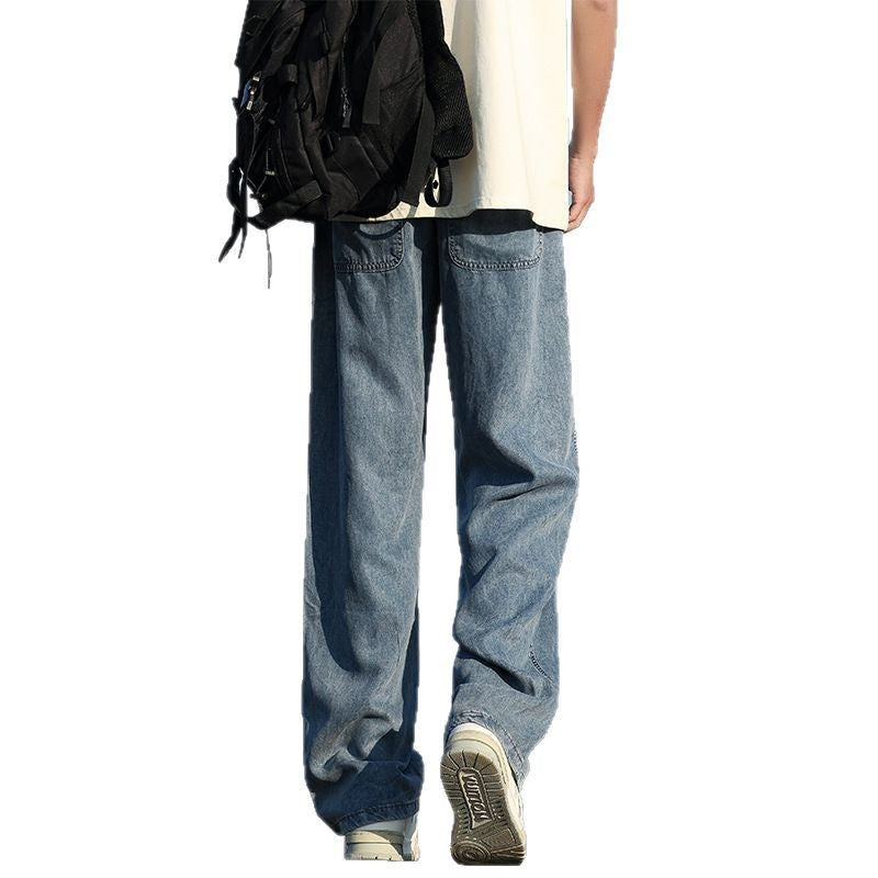 Herren lockere und bequeme Denim-Hose mit verstellbarem Bund Echoarchiv