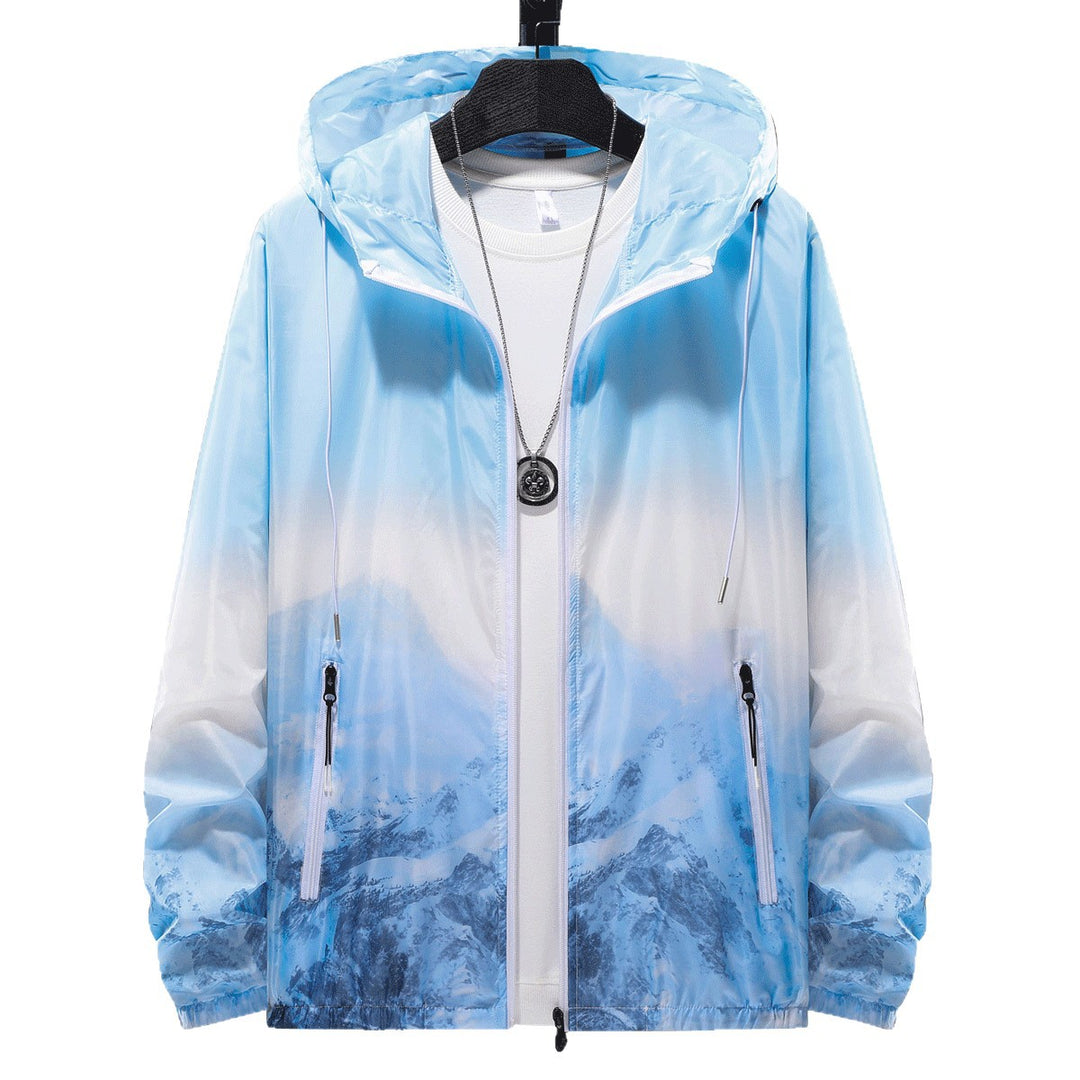 Herren Wind- und wasserfeste leichte Jacke mit einstellbarer Kapuze und reflektierenden Details Echoarchiv