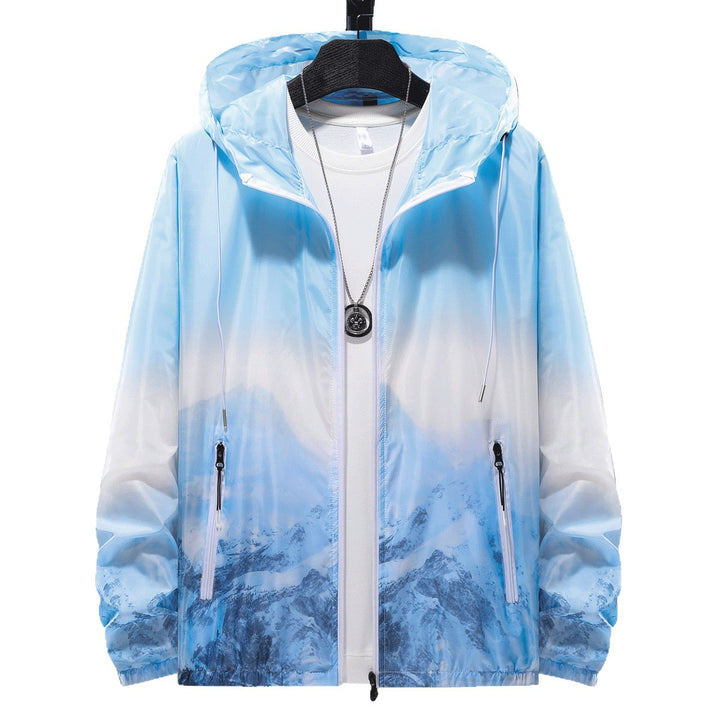 Herren Wind- und wasserfeste leichte Jacke mit einstellbarer Kapuze und reflektierenden Details Echoarchiv