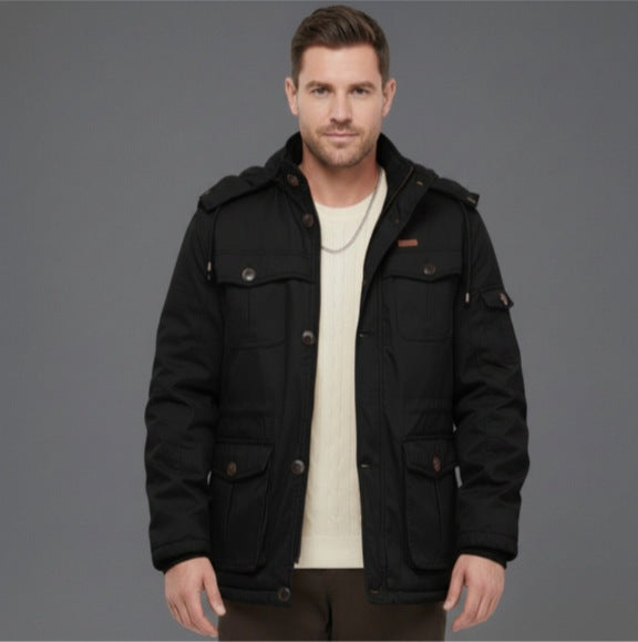 Herren Wattierte Winterparka mit Kapuze und multifunktionalen Taschen Echo Archiv