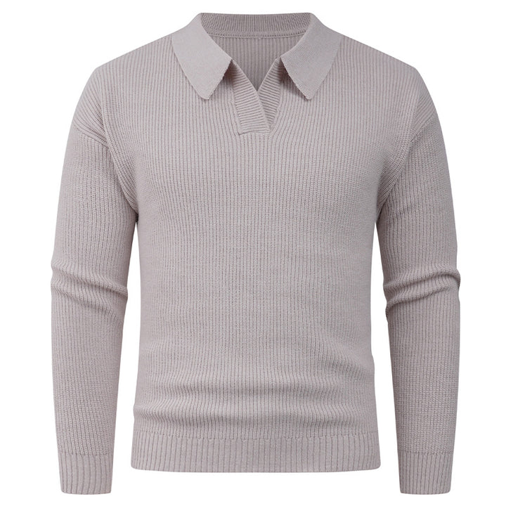 Herren lässiger Pullover mit modernem Kragen Echoarchiv