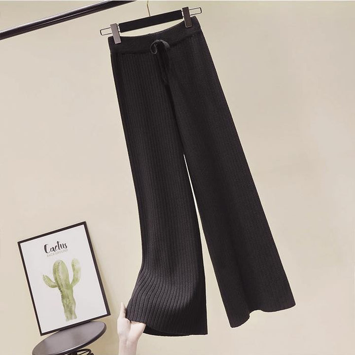 Damen Bequeme Rippstrickhose mit Kordelzug Echo Archiv