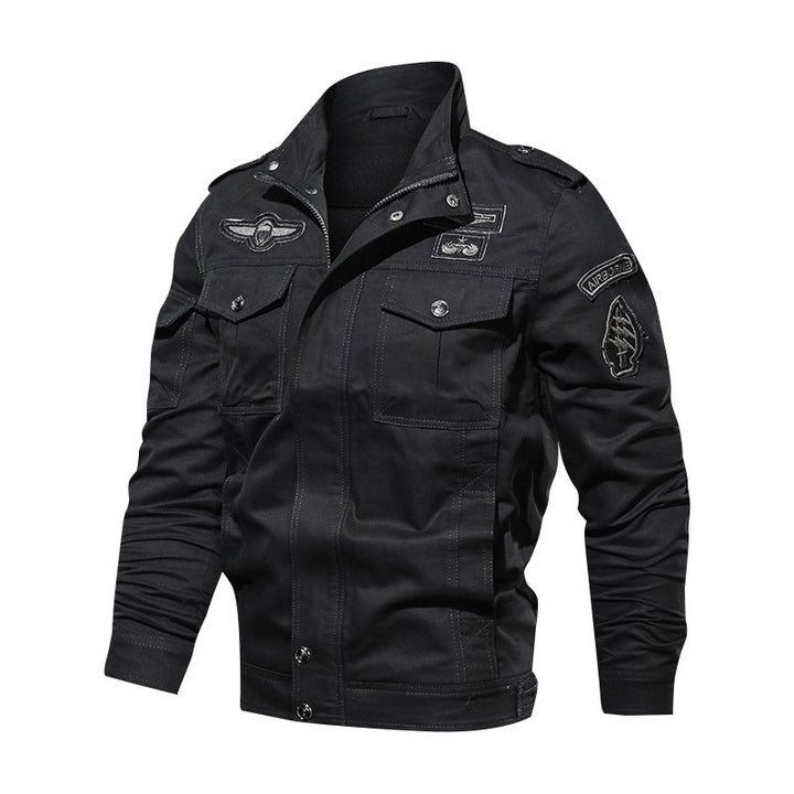 Herren nan Canvas-Pilotjacke mit Schulterpatten, aufgesetzten Klappentaschen und verstärkter Frontpartie Echo Archiv