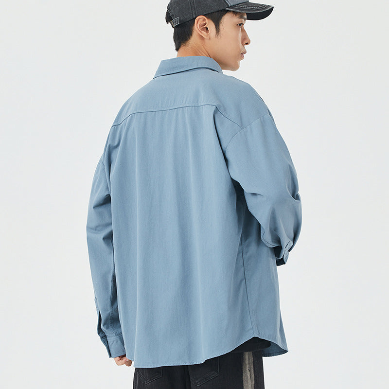 Herren lässige Langarmhemdjacke aus leichtem Material Echoarchiv
