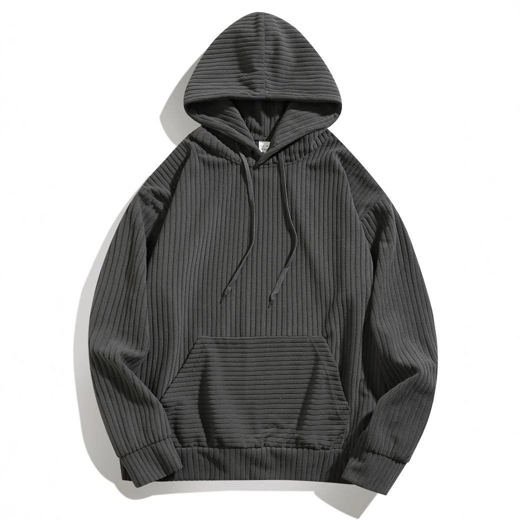Herren Kapuzenpullover mit strukturierter Ripp-Textur und praktischen Taschen Echoarchiv
