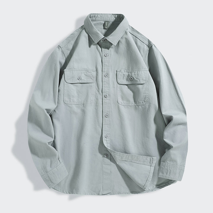 Herren Overshirt aus Baumwoll‑Twill mit Pattentaschen und Relaxed‑Fit Echo Archiv
