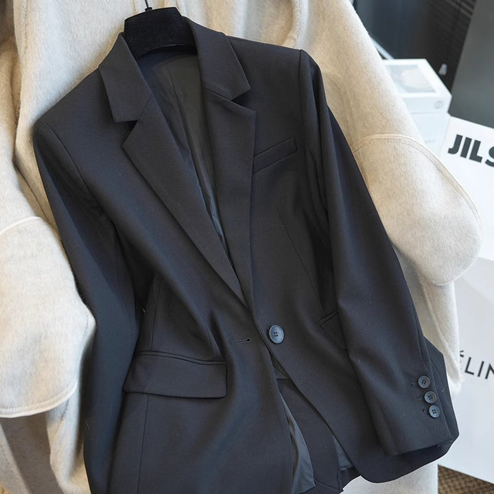 Damen Klassischer taillierter Ein-Knopf-Blazer aus feinem Wollmix Echo Archiv