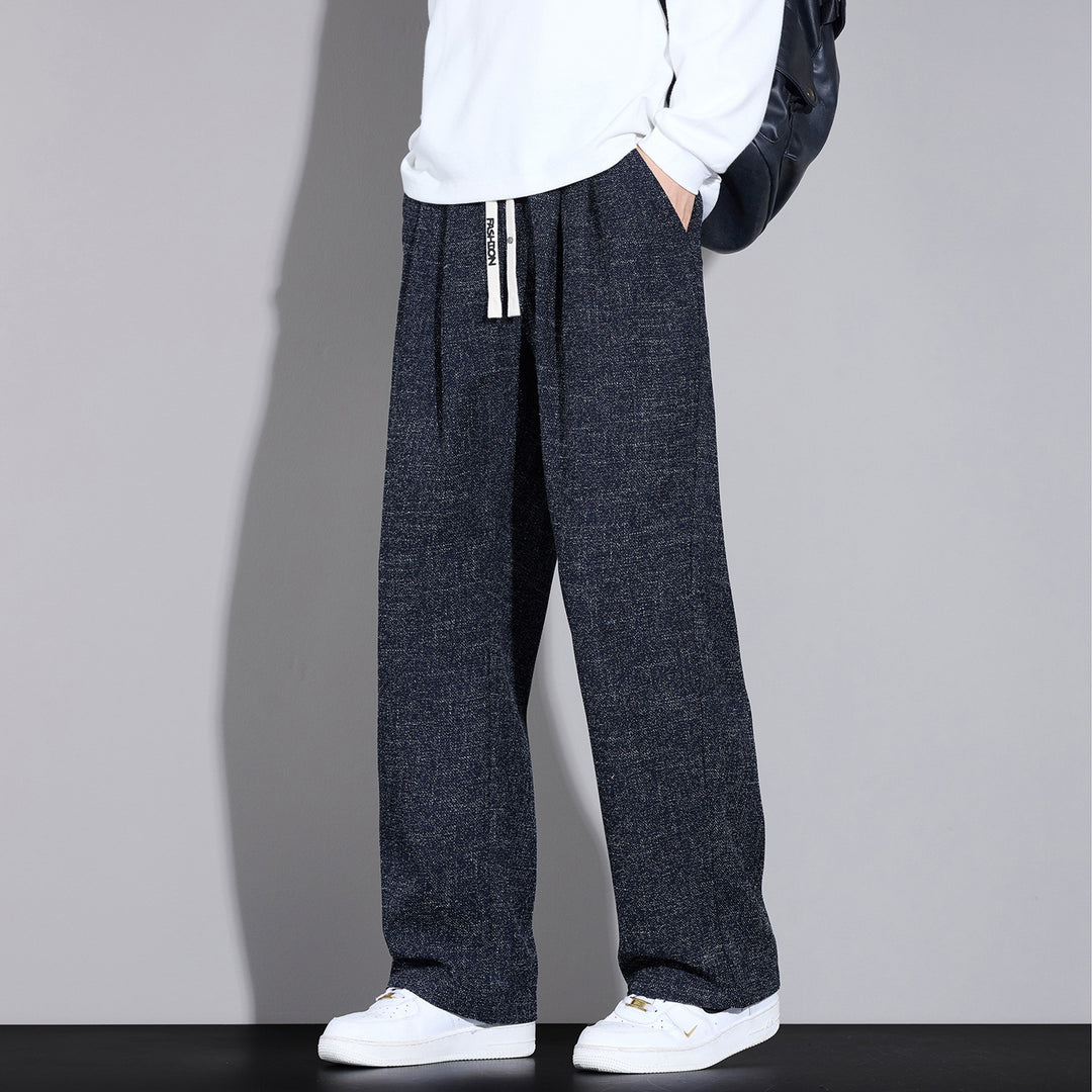 Herren Weite Leichte Stoffhose mit Bundfalten, Kordelzug und seitlichem Designstreifen Echo Archiv