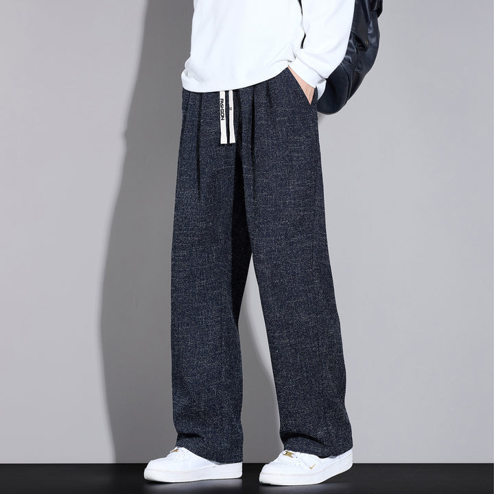 Herren Weite Leichte Stoffhose mit Bundfalten, Kordelzug und seitlichem Designstreifen Echo Archiv