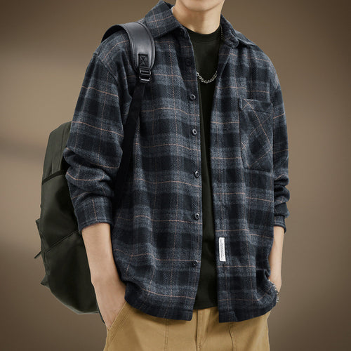 Herren Lässiges Karomuster Hemdjacke – Taviero