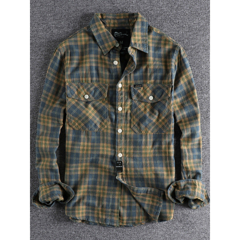 Herren Karo-Flanell-Hemd mit Brusttaschen und legerer Relaxed‑Passform Echoarchiv