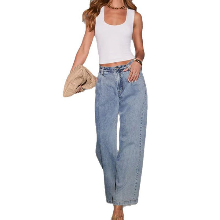 Damen nan weite Highwaist-Jeans mit weitem Bein, legerer Passform und soften Denim-Finish Echo Archiv