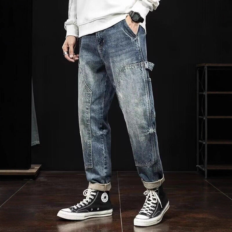 Herren Lässige Denim Cargo-Hose Echoarchiv