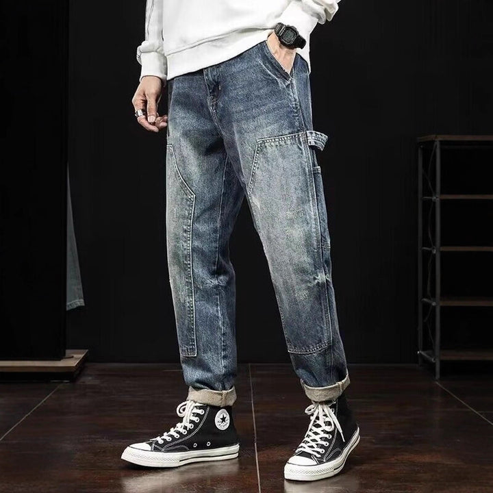 Herren Lässige Denim Cargo-Hose Echoarchiv