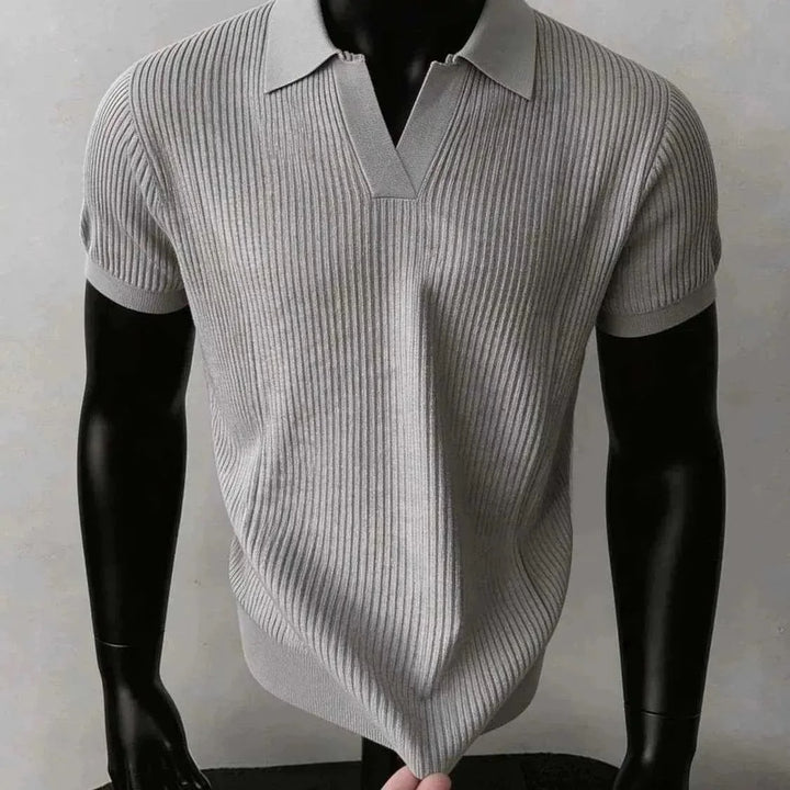 Stylisches Strickpolohemd für Männer mit V-Ausschnitt Echo Archive